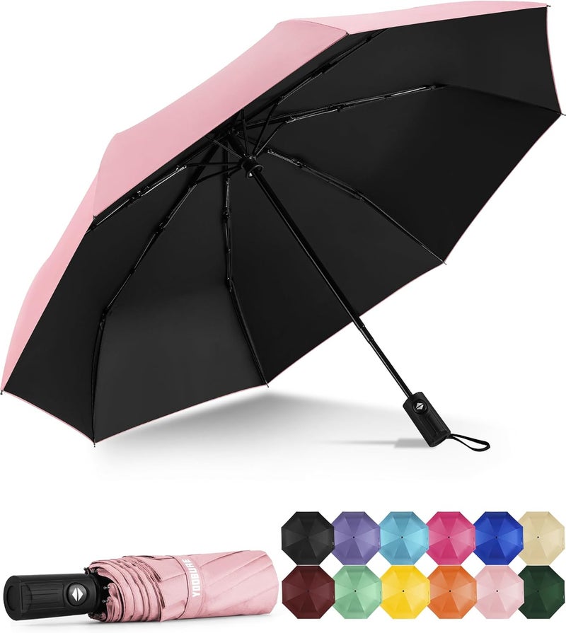 Yoobure Windproof Travel Umbrella - Automatic Umbrellas for Rain, Compact Folding Umbrella with UV Protection, Lightweight Portable Design for Backpack/Walking/Car, Sun & Storm Ready - Image 1